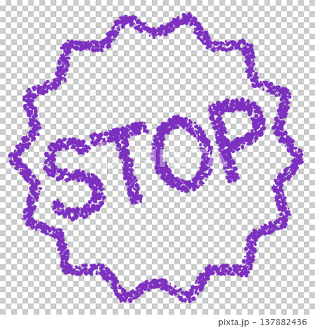 クレヨン素材 手描きのスタンプ風文字 STOP クレヨン素材 手描きのスタンプ風文字 STOP 137882436