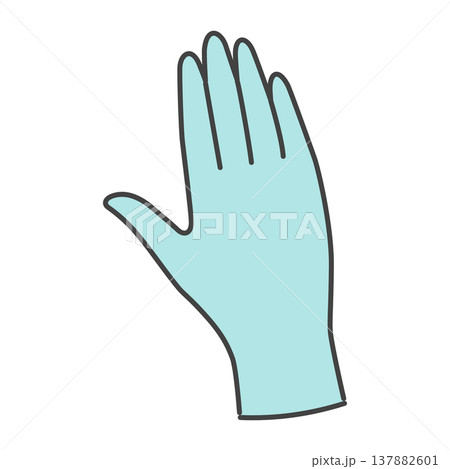 未使用の医療用使い捨てグローブ 単品 水色 シンプル 137882601