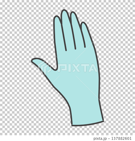 未使用の医療用使い捨てグローブ 単品 水色 シンプル 137882601