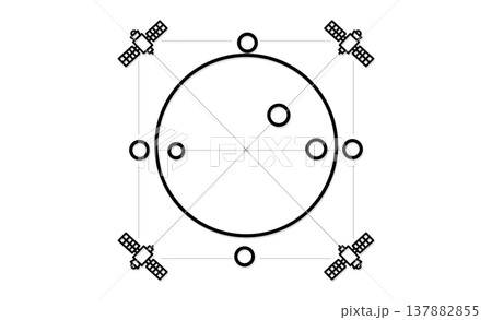 グローバルな衛星通信インフラとデータ転送のイメージ グローバルな衛星通信インフラとデータ転送のイメージ 137882855