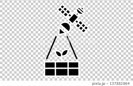 衛星データを活用したスマート農業のコンセプトイラスト 137882864