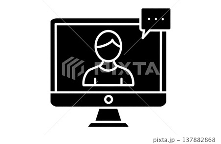カスタマーサポートやカウンセリングのリモート相談アイコン 137882868