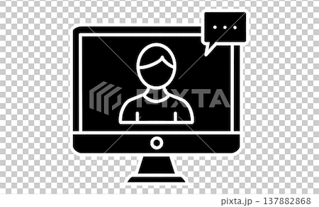 カスタマーサポートやカウンセリングのリモート相談アイコン 137882868