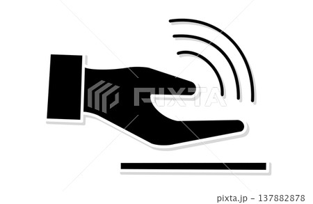 手のひら静脈認証のアイコンイラスト デジタル・インクルージョン 137882878