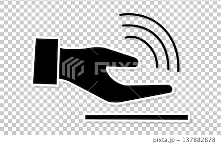 手のひら静脈認証のアイコンイラスト デジタル・インクルージョン 137882878