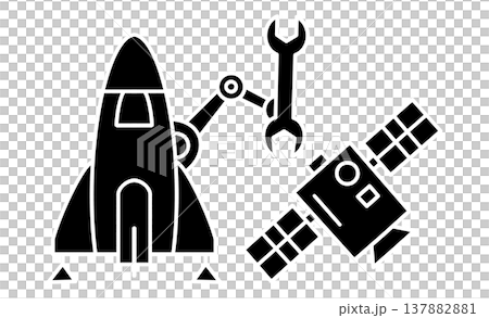 利用在軌服務進行衛星維修維護的圖片。 137882881