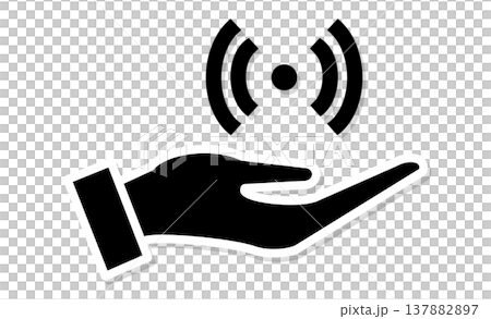 Palm vein authentication icon illustration (Digital Inclusion) 137882897