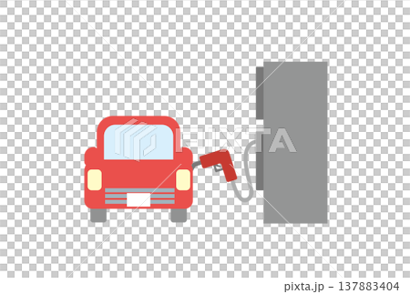 車にレギュラーガソリンを入れているシンプルなイラスト 137883404