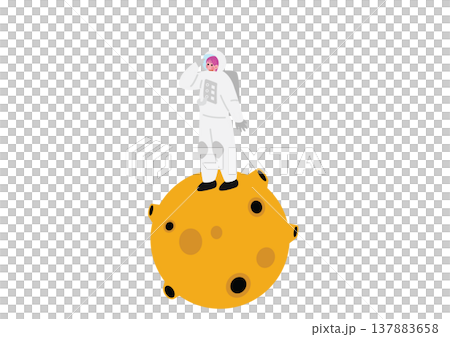 惑星の上に立つ宇宙服を着た女の子のイラスト 惑星の上に立つ宇宙服を着た女の子のイラスト 137883658