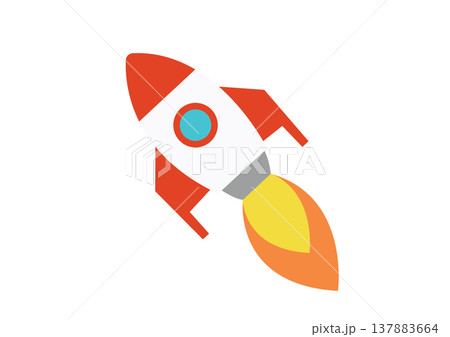 シンプルで可愛いロケットのイラスト シンプルで可愛いロケットのイラスト 137883664