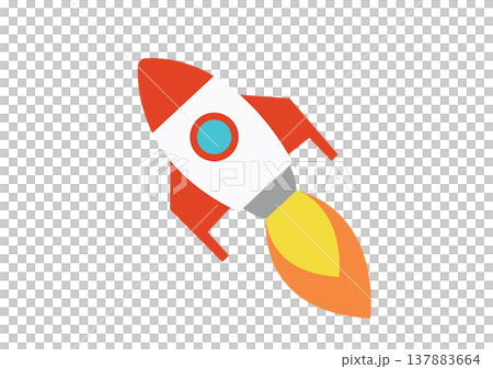 シンプルで可愛いロケットのイラスト シンプルで可愛いロケットのイラスト 137883664