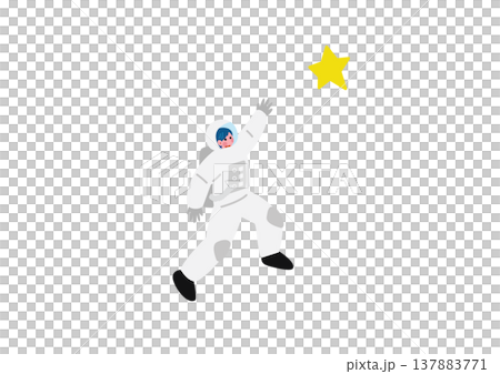 一張簡單可愛的太空人插圖 137883771