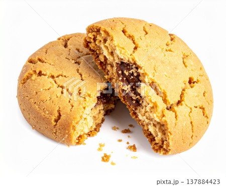 割れたチョコチップクッキー お菓子のイメージ素材 割れたチョコチップクッキー お菓子のイメージ素材 137884423