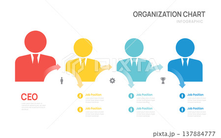 Organization company hierarchy chart Infographic template for with business avatar icons. vector illustration. Organization company hierarchy chart Infographic template for with business avatar icons. vector illustration. 137884777