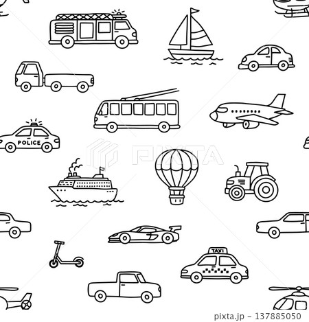 Transport car taxi with seamless vehicle police for firetruck ambulance bus. Trolleybus tram train with airplane plane vehicles for aircraft cars helicopter. Balloon ship transport. Transport car taxi with seamless vehicle police for firetruck ambulance bus. Trolleybus tram train with airplane plane vehicles for aircraft cars helicopter. Balloon ship transport. 137885050