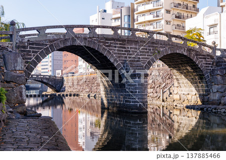 長崎市 長崎の人気観光スポット 眼鏡橋 長崎市 長崎の人気観光スポット 眼鏡橋 137885466