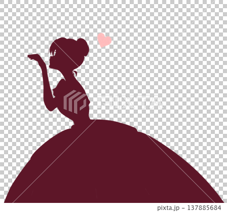 A woman in a dress, a princess, reaching out her hand, love, silhouette A woman in a dress, a princess, reaching out her hand, love, silhouette 137885684