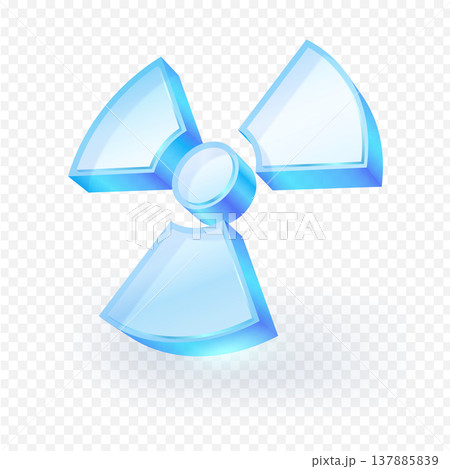Radioactivity icon circle symbol. 3D Nuclear Energy transparent glass isolated on white background. Vector illustration file. Radioactivity icon circle symbol. 3D Nuclear Energy transparent glass isolated on white background. Vector illustration file. 137885839