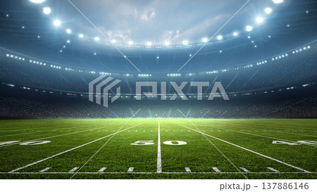 American Football Stadium at night.  137886146
