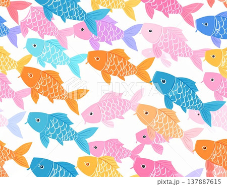 端午の節句 鯉のぼり セット 素材 イラスト 137887615