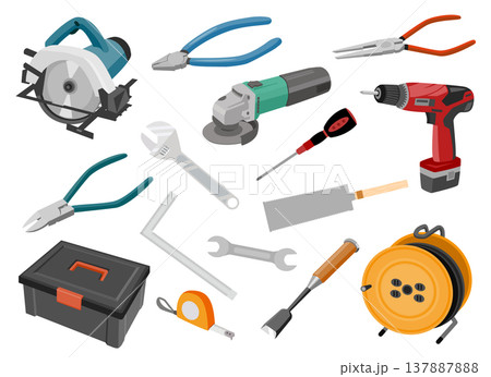 工具のイラストセット 工具のイラストセット 137887888