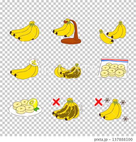 バナナの正しい保存方法9選（長持ち・冷蔵・冷凍のコツ） 137888100