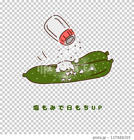 用鹽醃製黃瓜以延長其保質期 用鹽醃製黃瓜以延長其保質期 137888105