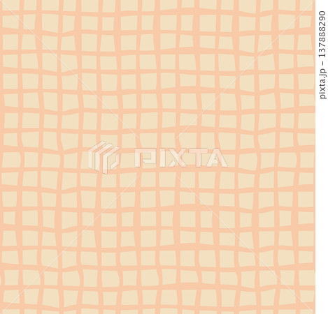 Abstract Wavy Peach Grid Textile Pattern 137888290