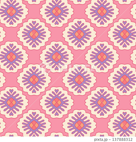 Scalloped Diamond Tile Slate Terracotta Pattern Scalloped Diamond Tile Slate Terracotta Pattern 137888312