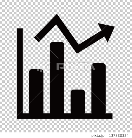 波動長條圖圖示（黑色） 137888324