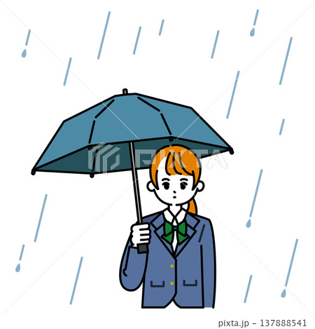 雨傘をさす女子生徒 137888541
