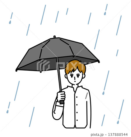 雨傘をさす男性 雨傘をさす男性 137888544