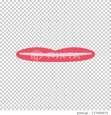 閉じた口のシンプルなイラスト。薄い唇 閉じた口のシンプルなイラスト。薄い唇 137888875