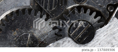 old clockwork, metal gears close up old clockwork, metal gears close up 137889306