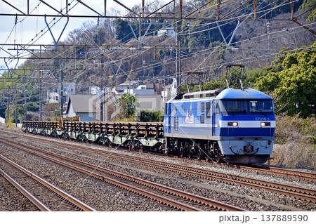 東海道本線 大磯-二宮 JR貨物 EF210-1(岡山)+日鐵チキ 東海道本線 大磯-二宮 JR貨物 EF210-1(岡山)+日鐵チキ 137889590