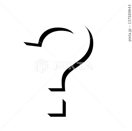 黒い立体文字の「?」影付きデザイン、影文字の黒い「?」タイポグラフィ素材、立体文字で表現した黒色の「 黒い立体文字の「?」影付きデザイン、影文字の黒い「?」タイポグラフィ素材、立体文字で表現した黒色の「 137889643
