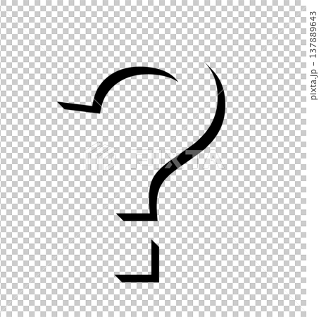 黒い立体文字の「?」影付きデザイン、影文字の黒い「?」タイポグラフィ素材、立体文字で表現した黒色の「 黒い立体文字の「?」影付きデザイン、影文字の黒い「?」タイポグラフィ素材、立体文字で表現した黒色の「 137889643