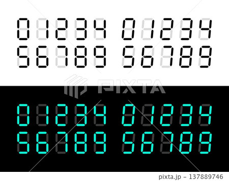 デジタルの数字。0から9。 デジタルの数字。0から9。 137889746
