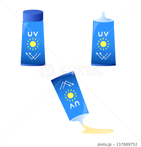 チューブタイプの日焼け止め チューブタイプの日焼け止め 137889752