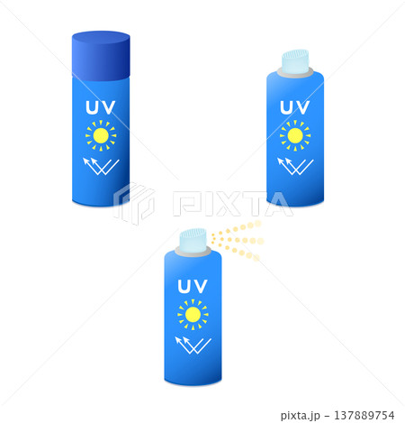 スプレータイプの日焼け止め 137889754