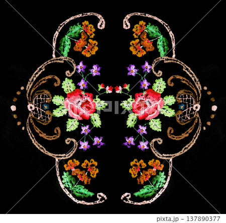 Handmade embroidery, folk arts and crafts Handmade embroidery, folk arts and crafts 137890377
