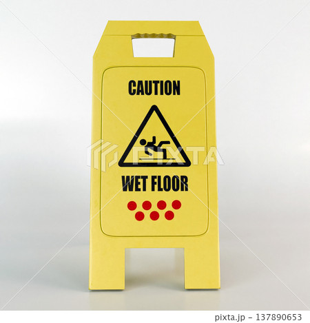 wet floor sign isolated on white background wet floor sign isolated on white background 137890653