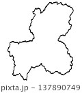 岐阜県地図のイラスト （筆タッチ） シンプル 137890749