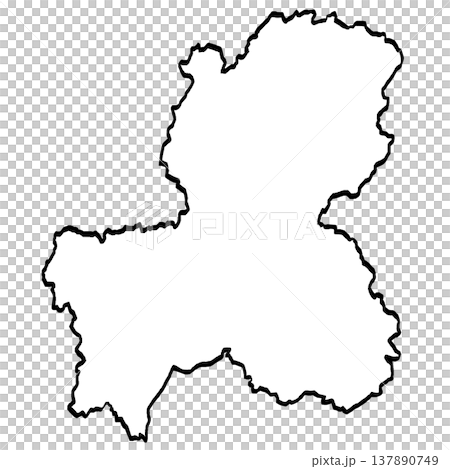 岐阜県地図のイラスト (筆タッチ) シンプル 岐阜県地図のイラスト (筆タッチ) シンプル 137890749