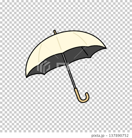 内側が黒い日傘のイラスト 137890752