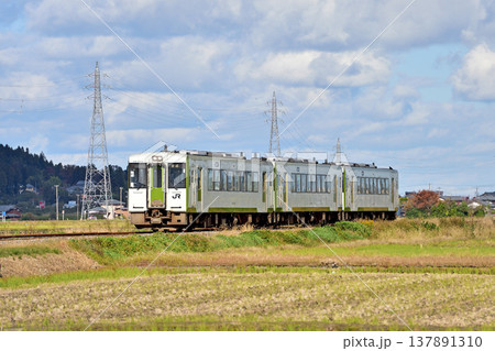 磐越西線 新関-北五泉 JR東日本 キハ110-223(新津) 磐越西線 新関-北五泉 JR東日本 キハ110-223(新津) 137891310