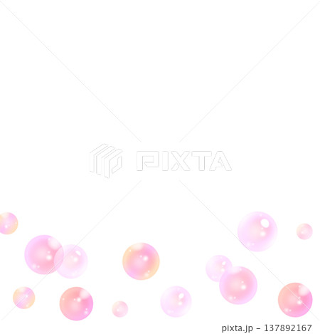 カラフルなシャボン玉のフレーム 137892167