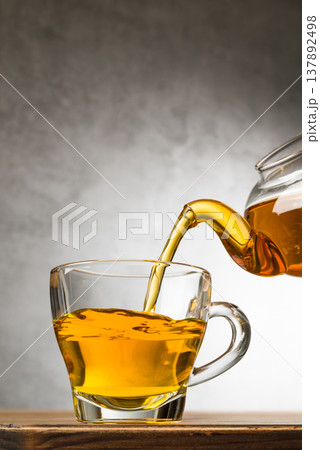 Glass cup of tea Glass cup of tea 137892498