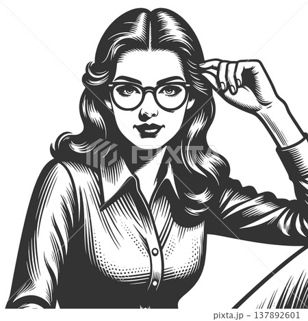 Woman with Glasses Smart Professional Portrait Woman with Glasses Smart Professional Portrait 137892601