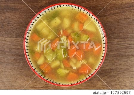 Chicken Soup with Carrots and Parsnip in a Bowl Chicken Soup with Carrots and Parsnip in a Bowl 137892697